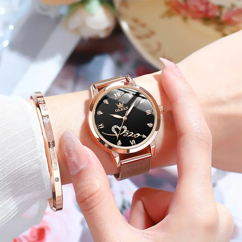 OLEVS Jam Tangan Wanita Original Anti Air Tahan Kecil Branded Elegan Analog Rose Gold Ultra-thin Women Watches New Model 5530/5189 with Kotak Ori 7