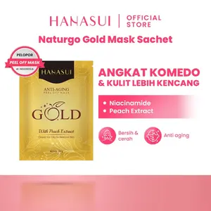 NATURGO MASKER GOLD HANASUI BPOM JUAL PER BOX ISI 10 SACHET - MASKER NATURGO GOLD ANTI AGING DIJUAL PER BOX
