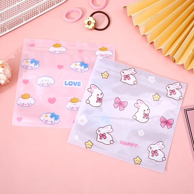TSA (COD) Zip Lock Tas Cookie Mini Gambar Karakter Plastik Ziplok Plastik Kemasan Permen Kue Serbaguna Plastik Kemasan Mini 13.5cm  Plastik Klip S 2