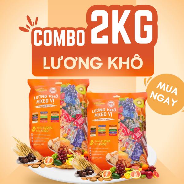 (HOT) COMBO 2KG Lương Khô Mix Vị - TÂN VIỆT NHẬT - Thơm, Ngon, Dễ Ăn