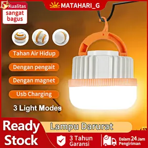 Garansi 5 tahun Lampu Camping LED Lampu Emergency Super Terang Tahan 6-8 Jam Charger Type-C Cocok untuk berbagai tempat yang membutuhkan pencahayaan