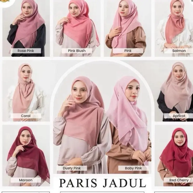 Hijab Paris Jadul Segiempat Ukuran 110X110 CM Kerudung Paris Jadul Segiempat Square Muslim Nyaman