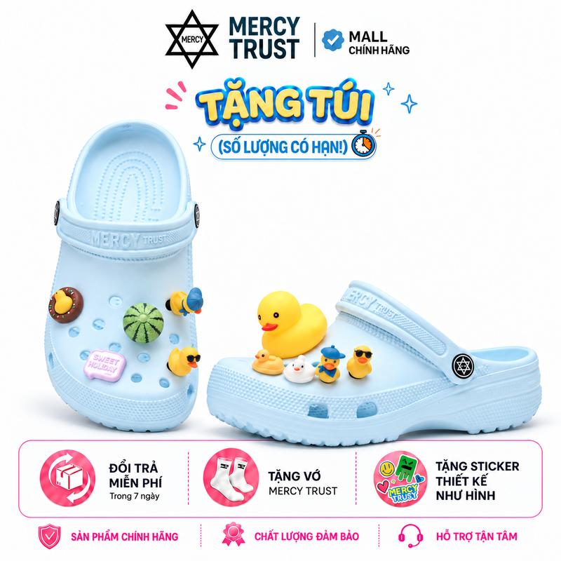 [TẶNG TÚI HALLOWEEN] Kèm Sticker Giống Hình, Vớ - Dép Sục MERCY TRUST Basic MC32 Đúc Nguyên Khối – Dép EVA Nam Nữ Xinh Xắn, Êm Nhẹ, Chống Trơn Trượt