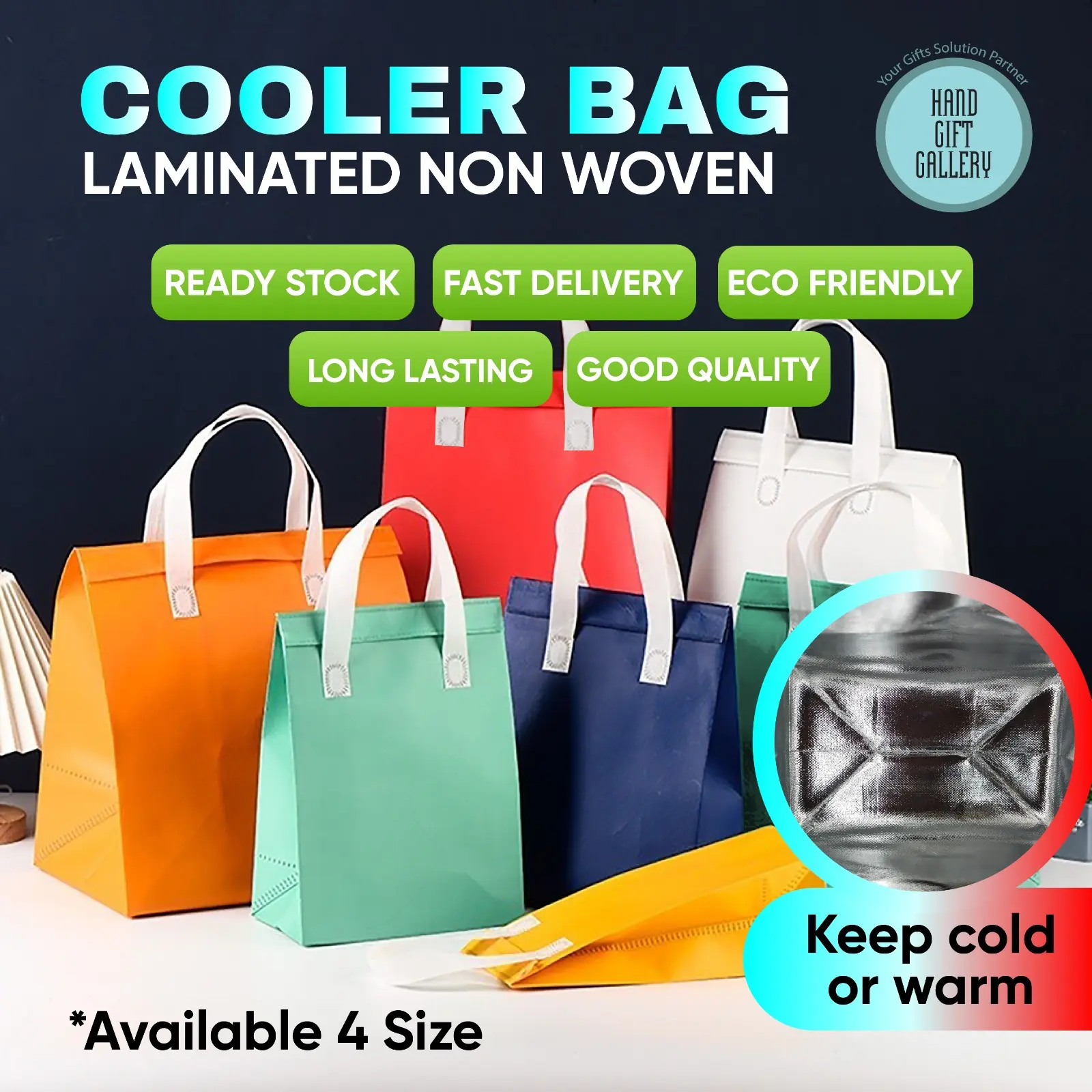 (READY STOCK) - [COOLER BAG LAMINATED NON WOVEN] Waterproof Food Storage Bag, Lunch Bag Delivery, Picnic Bag, Food Bag