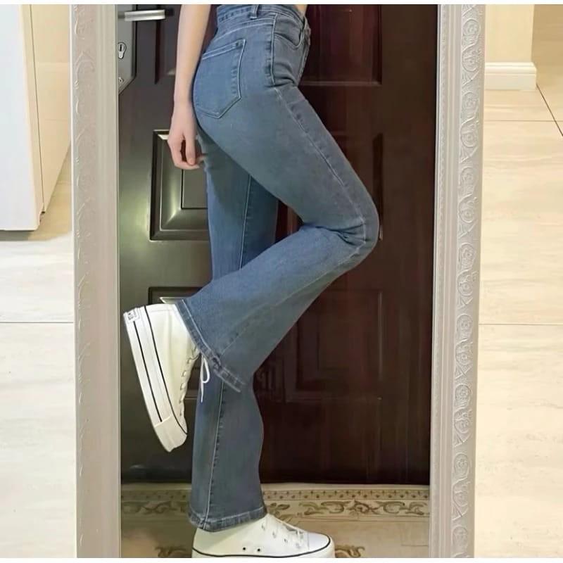 Product Introduction of SBL Highwaist Cutbray Jeans Wanita Kekinian Celana Denim Panjang Kerja Hitam Street Style Pas trendy jeans abu kehitaman combinasi hijau Nyaman Biru Muda 10