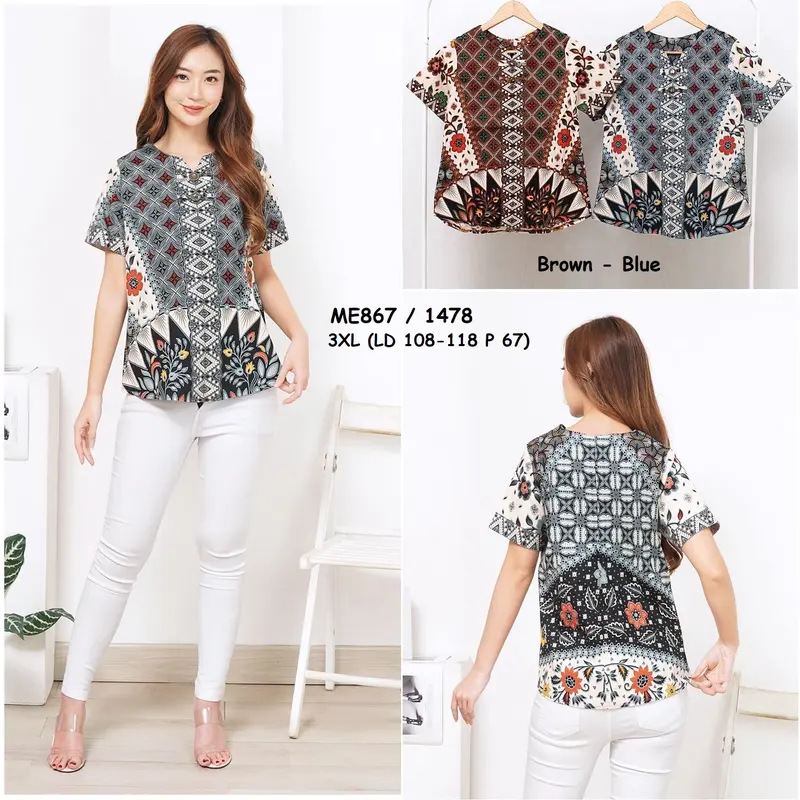 Blouse Batik Wanita Reg - JUMBO ME867 3