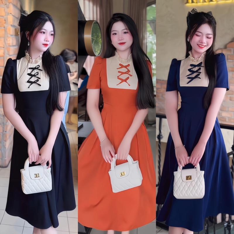 [DEAL MỞ BÁN] Váy thiết kế EllY N048 dành cho nữ thiết kế dáng tiểu thư ngắn tay phù hợp đi làm chơi đi dự tiệc có đủ size XS_S_M_L_XL_XXL Women Dress