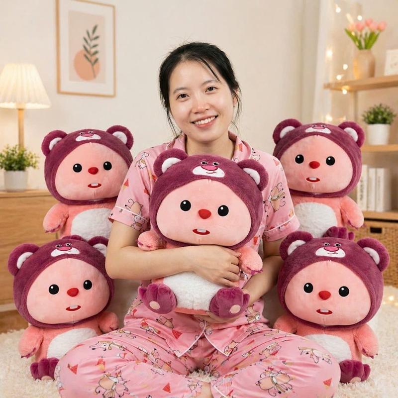 Gấu Bông Loopy Losto cute đáng yêu - Hàng Cao Cấp Loppy Dâu Tây gaubongbobo