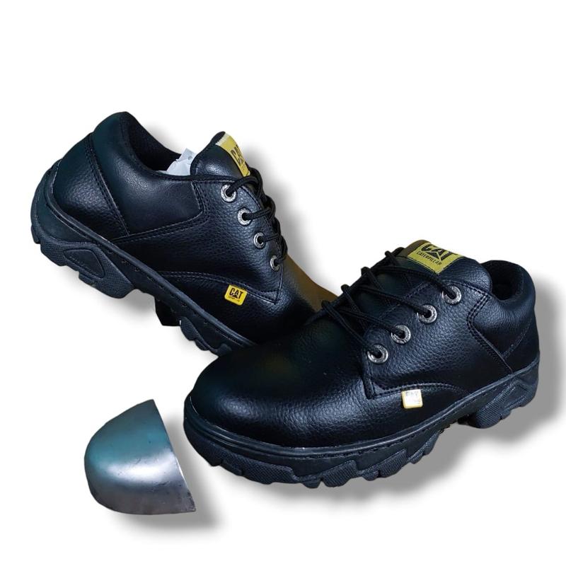 SEPATU SAFETY LOW TALI HITAM UJUNG BESI SEPATU KERJA PROYEK SLIP ON 4