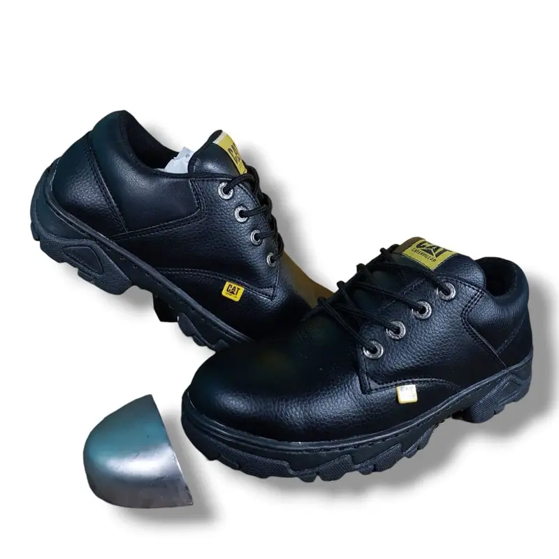 SEPATU SAFETY LOW TALI HITAM UJUNG BESI SEPATU KERJA PROYEK SLIP ON 3