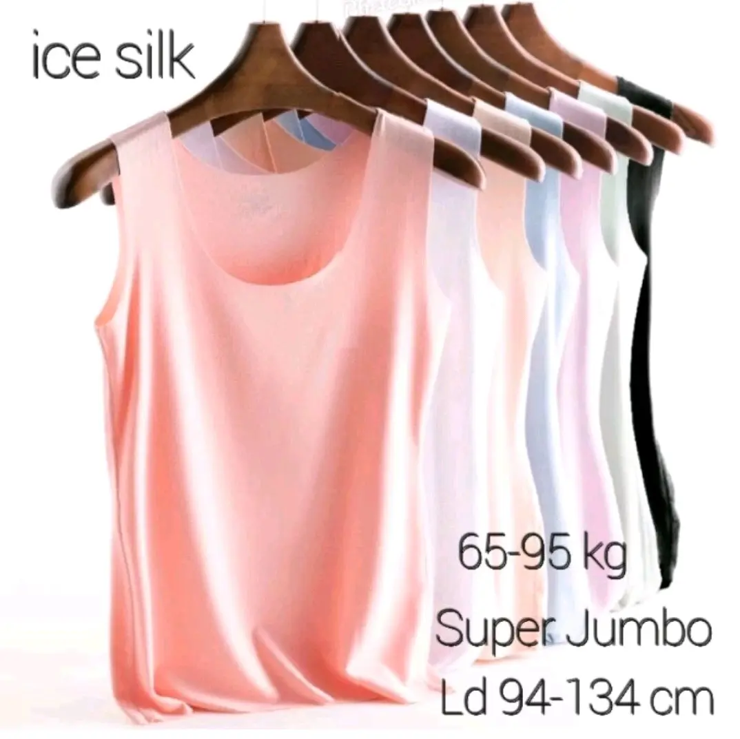 TANKTOP WANITA SUPER JUMBO SEAMLESS/TANKTOP WANITA TALI BESAR ICE SILK COOL/SINGLET WANITA