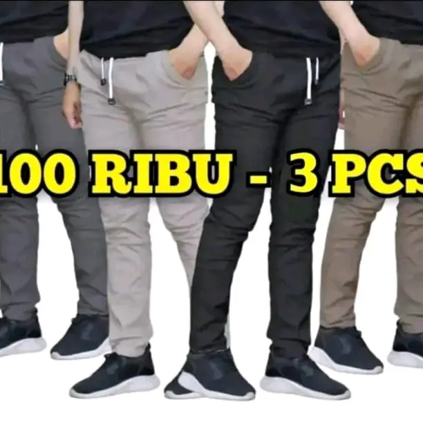 CELANA CHINOS PANJANG ( 100 RB Dpt 3 Pcs )Fashioanble Premium Dewasa Slim Fit Harian Nyaman Remaja Pria Distro
