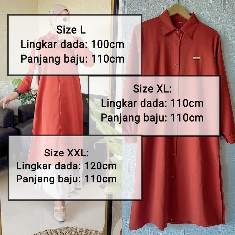 Tunik Panjang Cey Airflow Hight Quality untuk Wanita Muslim midi 1