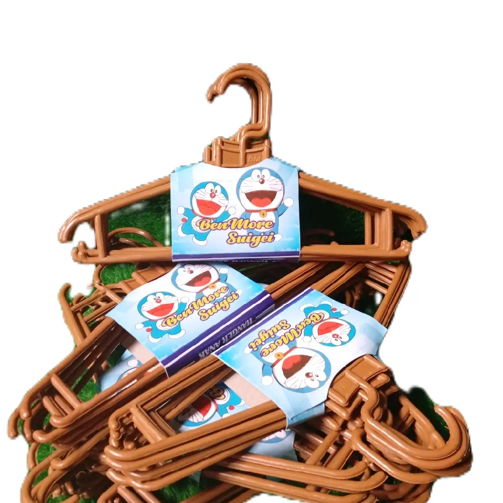 Benmore Hanger Anak Coklat dan Hitam Gantungan Baju Plastik 6pcs 1 Pack Ideal untuk Rumah Tangga