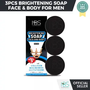 [BELI 3 LEBIH HEMAT] IBS Brightening Soap For Men 50gr - Sabun Pencerah Khusus Cowok Untuk Mencerahkan Wajah & Badan - 3PCS SABUN IBS