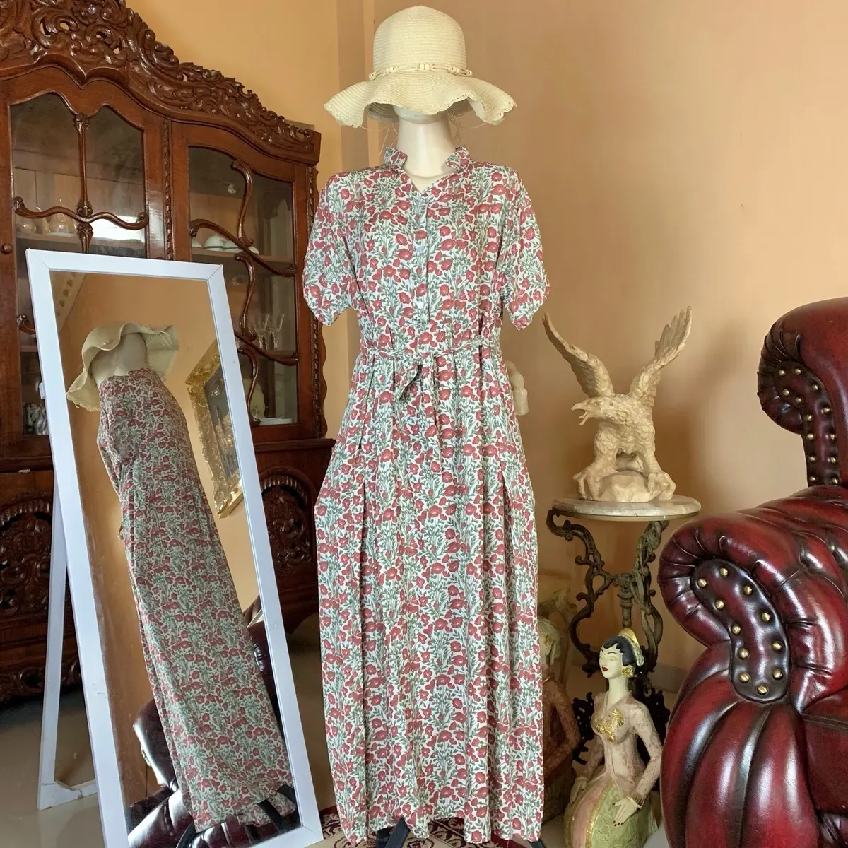 Naura Homedress / Dress Naura Kekinian / Daster Viral Hits Busui Bumil Kancing Motif /  Panjang Kerah Rayon Nyaman Tali Samping / Midi dasteranggunnewmodel Hanya Boleh Dicuci Dengan Tangan Multicoloured