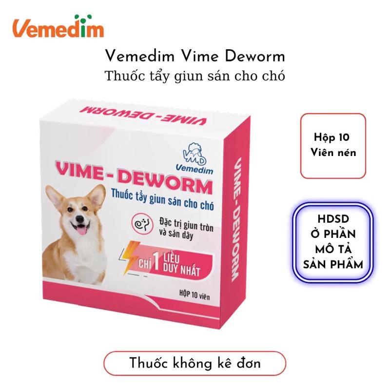 ￼Vime Deworm Vemedim Tẩy Giun Sán Cho Chó - Hộp 10 Viên 