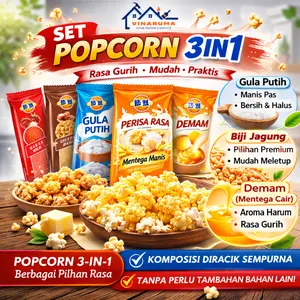 SET POPCORN PROPER DIY ALL IN ONE 3IN1 – POPCORN HOMEMADE PRAKTIS HUH SHOP