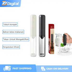 Cliton Electric Milk Powder Mixer, Coffee Milk Mixer, 304 StainlessSteel, Food Grade Material, Type-C Charging and BatteryVersion, Black Dustproof Cover