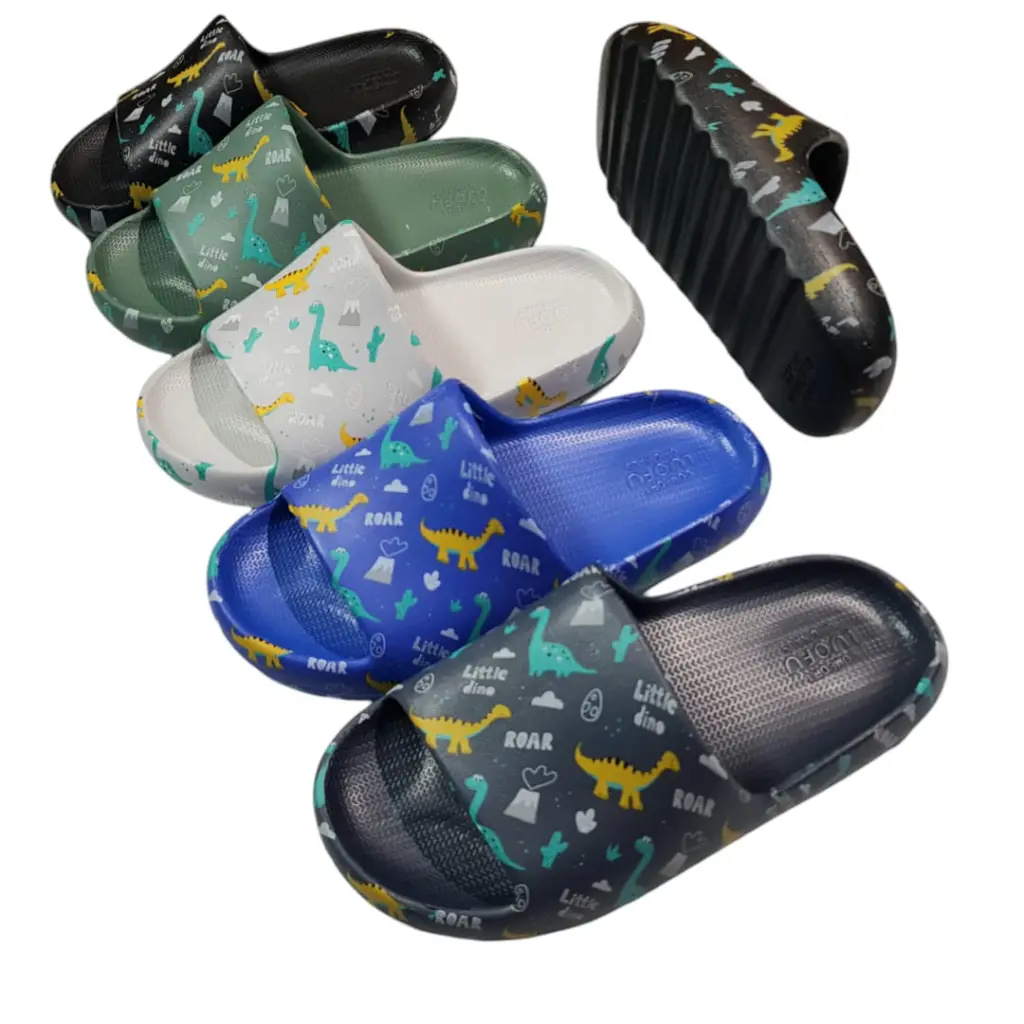 Luofu Sandal Selop Karet Anak Import Empuk Ringan Little Dino E6224K-BRE35 (AB5)