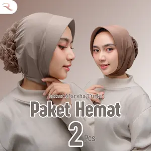 Paket hemat 2 pcs Ciput Pet marsha Cepol turki | ciput anti letoy / inner kerudung segiempat daleman Jilbab Topi