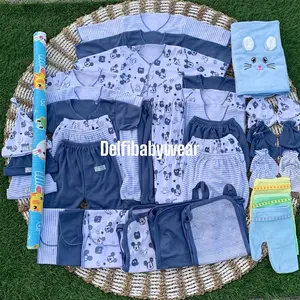 Paket Lahiran Bayi Newborn 0-3 bulan lengkap baju celana popok gurita Sartaki topi + Handuk Perlak Washlap