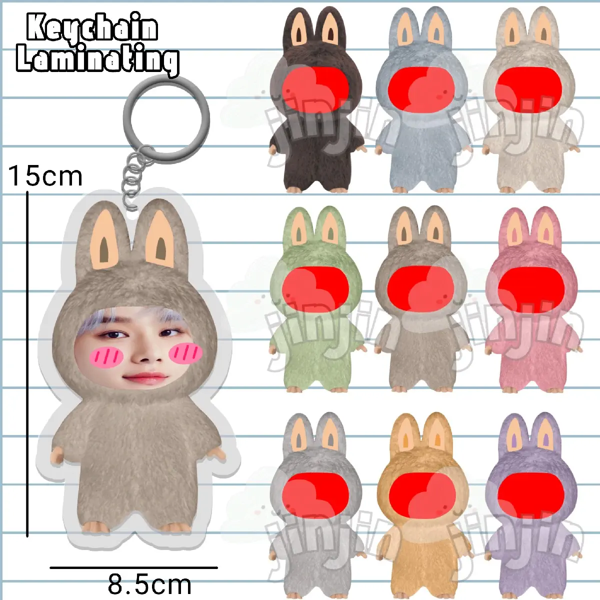 [Laminating] Keychain Ambalabu/labubu cute face versi NCT DREAM ENHYPEN SEVENTEEN TREASURE NCT 127