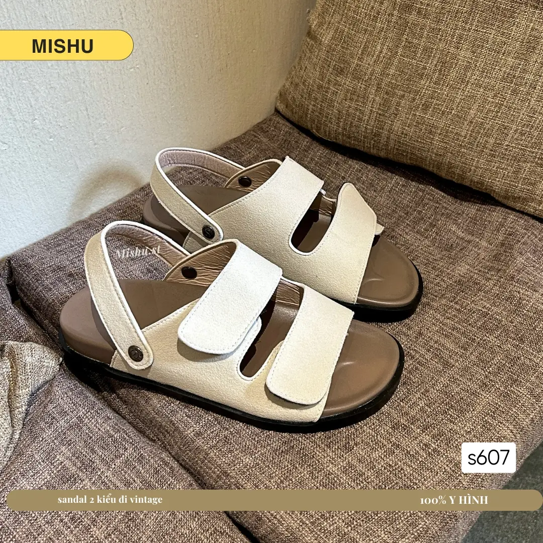 Dép sandal nữ đế bệt S607 quai da mềm 2 kiểu đi phom chuẩn xinh - Dép ulzzang nữ xịn rẻ