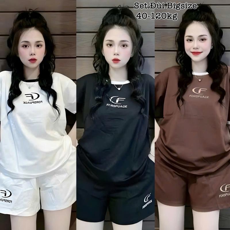 [Có Bigsize 40-120kg] Set Đồ Bộ Short Tay Ngắn Cho Nữ 40-120kg- Set Bộ Đùi Thể Thao Thun Tăm Bigsize Form Rộng Co Giãn Thoải Mái Nhiều Màu Lựa Chọn in Chữ Che Giấu Bụng Hot Hit Thiết Kế Trẻ Trung Năng Đõng Nữ Chuppy Cao Cấp Xinh Đẹp Sang Trọng Giá Rẻ 2460