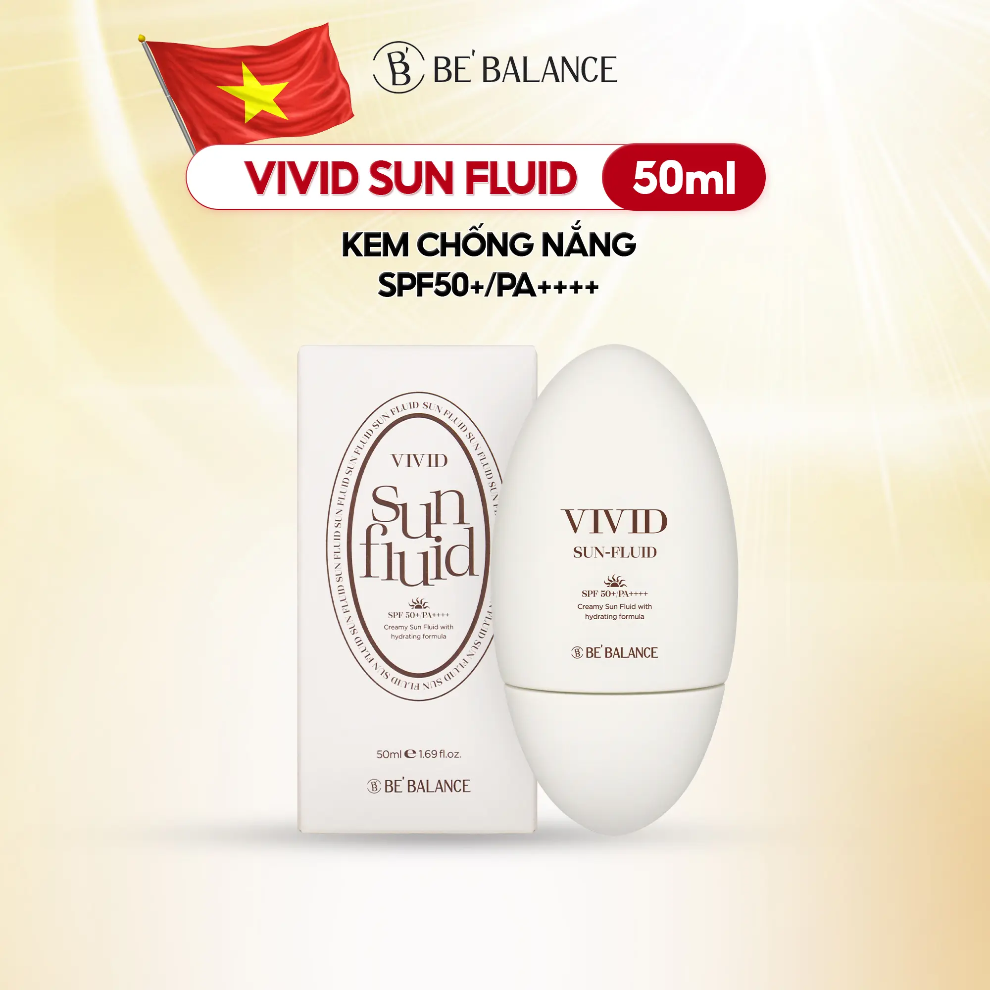 [FLASH SALE] Kem Chống Nắng Be'Balance VIVID SUN FLUID Phổ Rộng SPF50+/PA4+ 50ml
