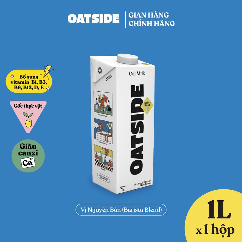 Sữa yến mạch OATSIDE vị nguyên bản Barista Blend 1L - Không lactose, Sánh mịn, Không chất làm ngọt nhân tạo