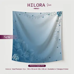 euthic - Hijab Kerudung Ukuran 115x115 cm dan 130 x130 cm Voal Segi Empat Premium