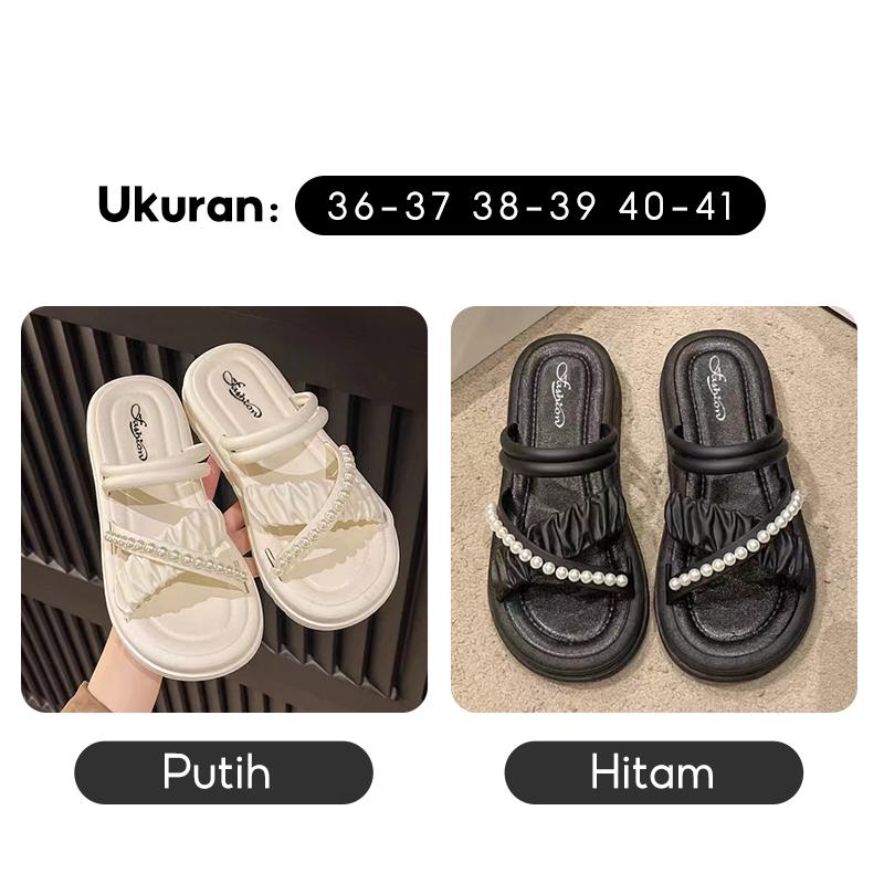 Sandal Bersol Platform Untuk  Wanita Modis Sandal Rumah Bersol Tebal Serbaguna Sandal Anti Selip Gaya Korea 9
