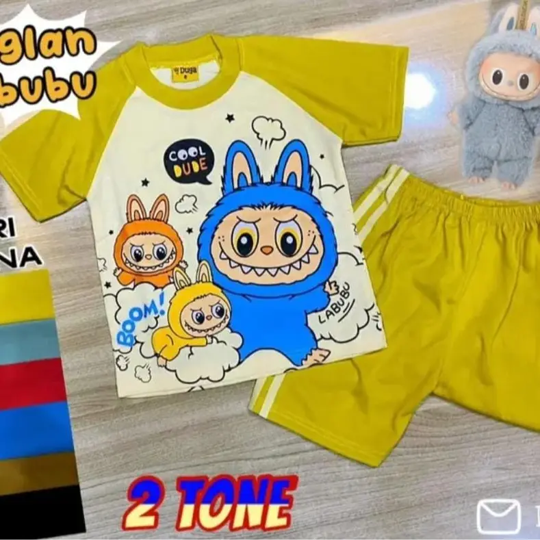 GROSIR 3PCS Set Duga Labubu viral Baju Kaos Labubu PAket Hemat Fashion 6