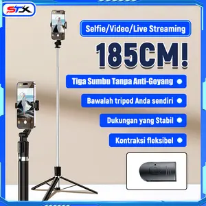 STX Tongsis Tripod 3in1 Bluetooth 185cm Remote Tripod Selfie Stick 360 Tinggi 185cm Portable Traveling Tongsis Hp R1L