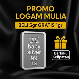Baby Silver Fine Silver Bar Perak Batangan Asli Murni Logam Mulia Original 1 Gram