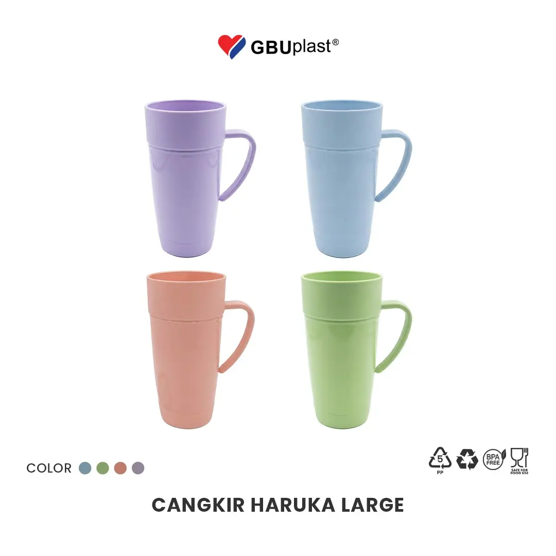 GBUplast Haruka Large Cangkir Minum Plastik BPA Free 550ml Plastic Cup Tanpa Tutup Drink Safe M-204