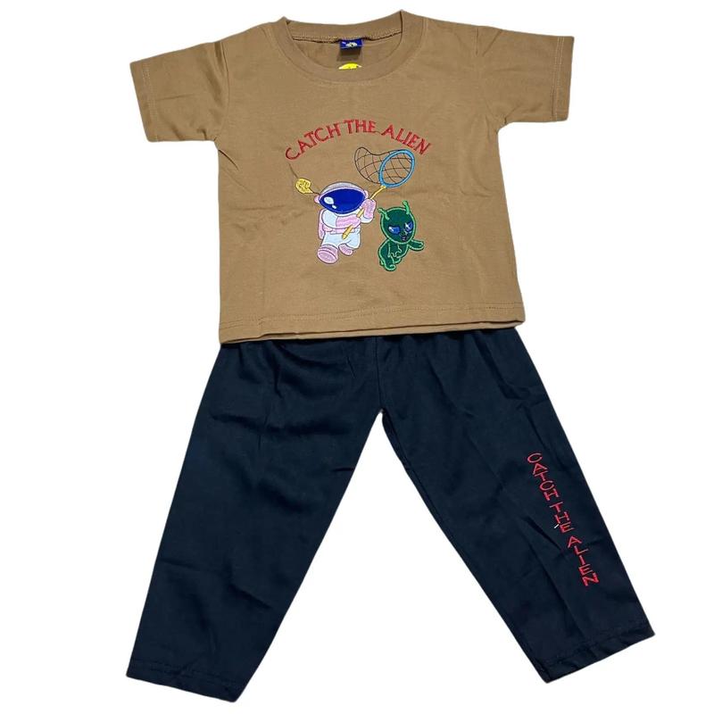 1 SET | Setelan anak Laki-laki Lengan Pendek Celana Panjang Motif Random - CP 5