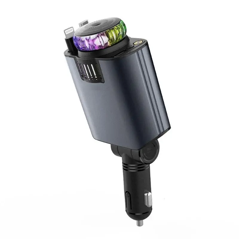 Car Aromatherapy Charger, Multifunctional Car Charger with Atmosphere Light & Aromatherapy Machine, Car Charger with Retractable Line 8