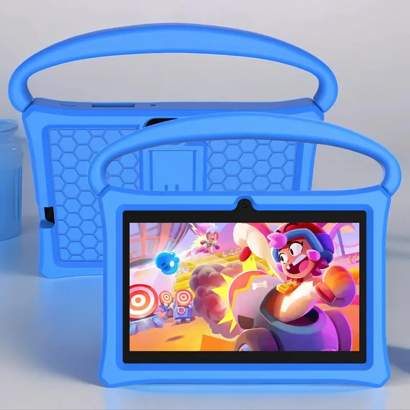 7 Inch Smart Tablet, 32G Android 13 Tablet with Silicone Protective Case & Holder, Educational Tablet, Gaming Tablet, Learning Tablet 0