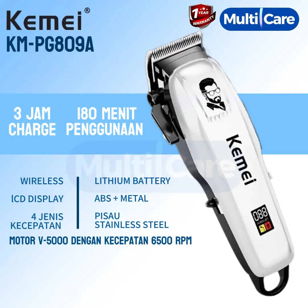 Kemei PG-809A Hair Clipper - Alat Cukur Rambut Kumis Profesional Sisir Mesin
