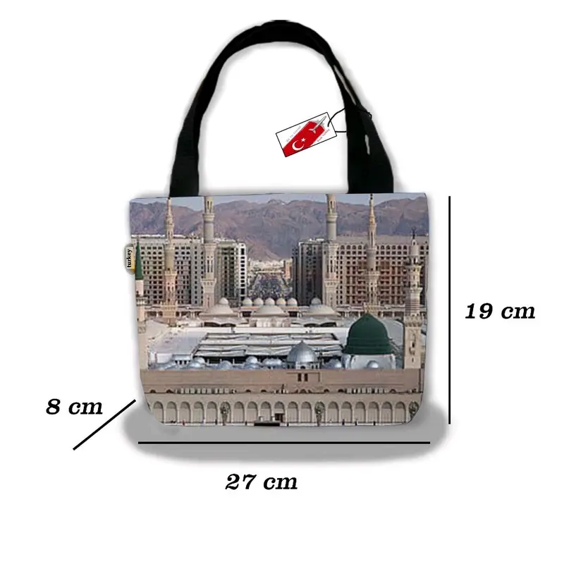 Totebag Mini Kanvas Wanita  Lucu Souvenir Pengajian Haji Umroh Motif Printing batik/ Kakbah  Terbaru 2024 Hitam Wanita 2