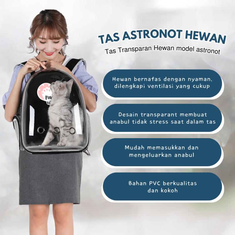 (BERGARANSI) Tas Astronot Kucing Anjing ORIGINAL 100% | Tas Transparan | Pet Cargo | Tas Anjing Kucing Murah | Tas Ransel Hewan atau Travel Bag Nyaman dan Anti Air Cat Bag Pet Bag - Tas Kucing Jumbo - Pet Cargo Astronot - Tas Gendong Kucing 1