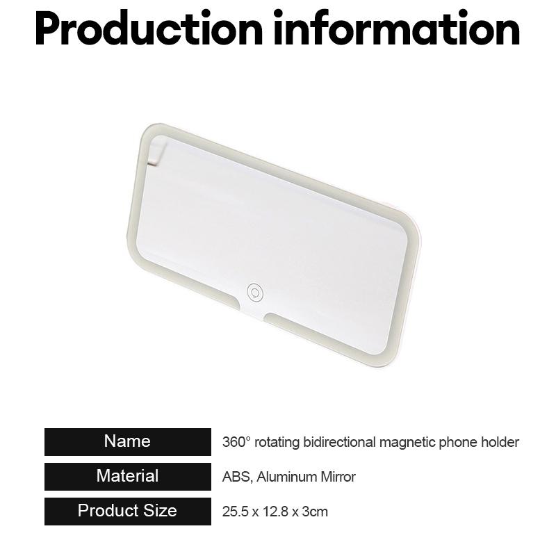 Cermin Rias LED Portabel untuk Visor Mobil dengan 3 Pilihan Cahaya Sensor Sentuh & Perlindungan Mata - Cermin Aluminium Jernih & Lampu LED Lembut