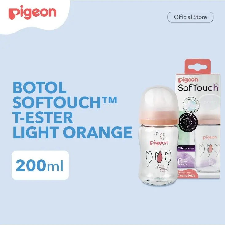 (NEW T-ESTER) Pigeon T-ester Wideneck BPP 200ml 300ml White Green Peach W/ P-PLUS Soft Touch TM Gen 3 Botol Accessories 1