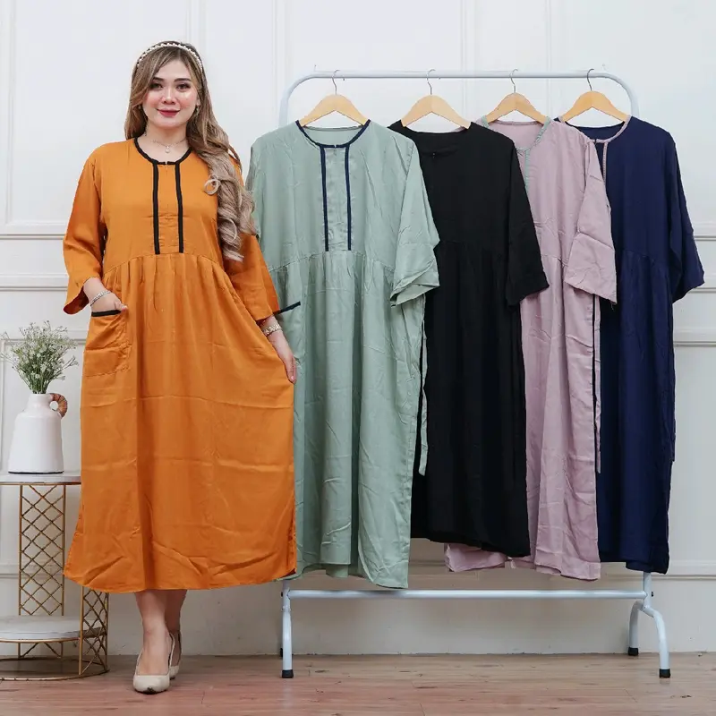 Setdress Polos Rayon twill Midi Dewasa 1