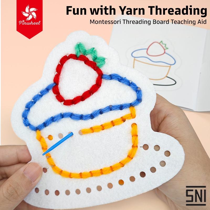 Pinwheel toys Fun with Yarn Threading Mainan Edukasi Anak Mengait ...