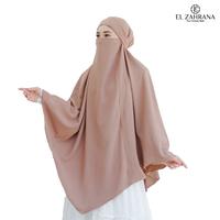 Gambar El Zahrana Hijab Zahwa Jumbo El Zahrana Khimar Syari Set Cadar Cringkle Airflow Bahan Premium Adem Tebal Cocok untuk Umroh Haji dan Sehari-hari - Putih dari El Zahrana Kab. Gresik 3 Tokopedia