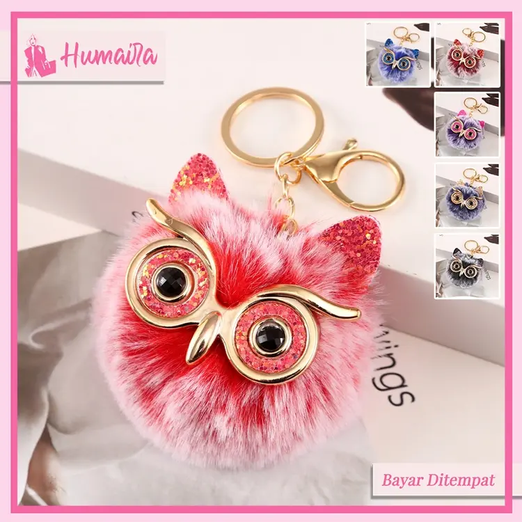 HUMAIRA Gantungan Kunci Pom Pom Bulu Gantungan Tas Lucu - CC032