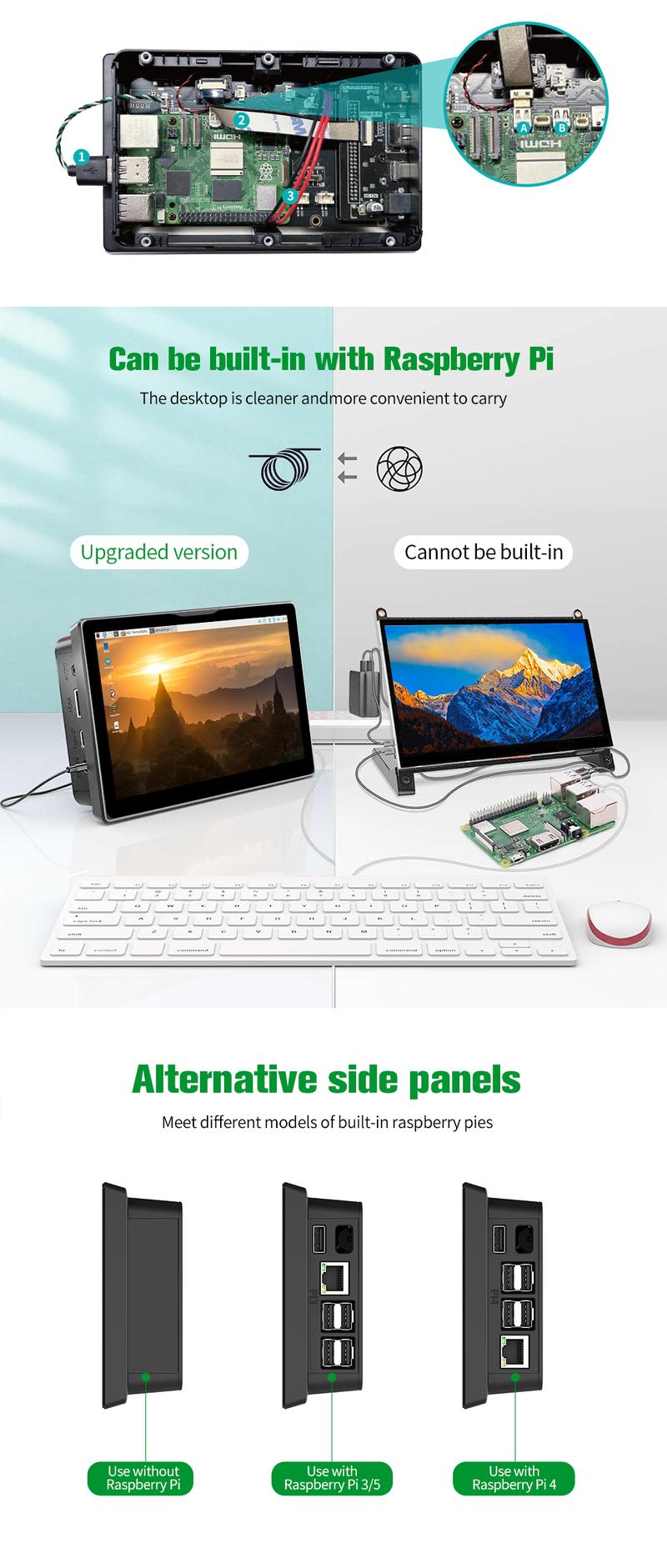 Product Introduction of Unew 8 inch Raspberry Pi Monitor 1280x800 16:10 HDMI for Raspberry Pi 4 3 Orange Banana Pi DIY Projects Touchscreen Display 41